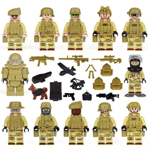 (12pcs/set) 12pcs Seal Solider Figures Building Blocks Toys Gift