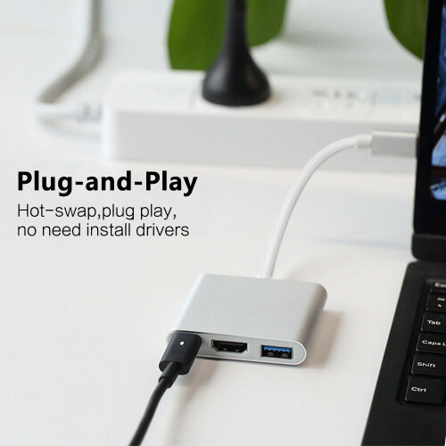 For Apple Macbook Type C USB-C Hub Adapter Cable 4K HDMI USB 3.0 2