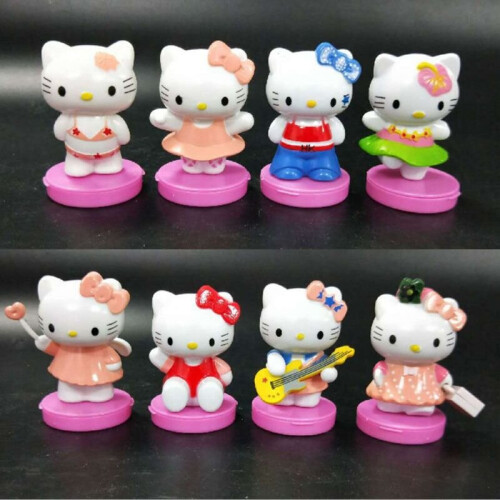 (8pcs) 8pcs/Set Hello Kitty Mini Figures Cute Cake Toppers