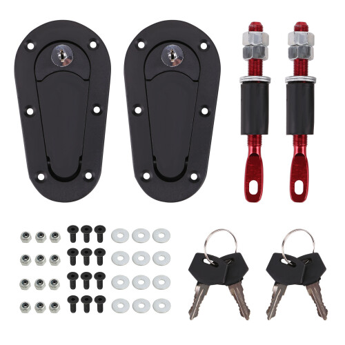 Quick Release Bonnet Catch Latch With [KEY ENTRY] Locking Pin Kit Matt