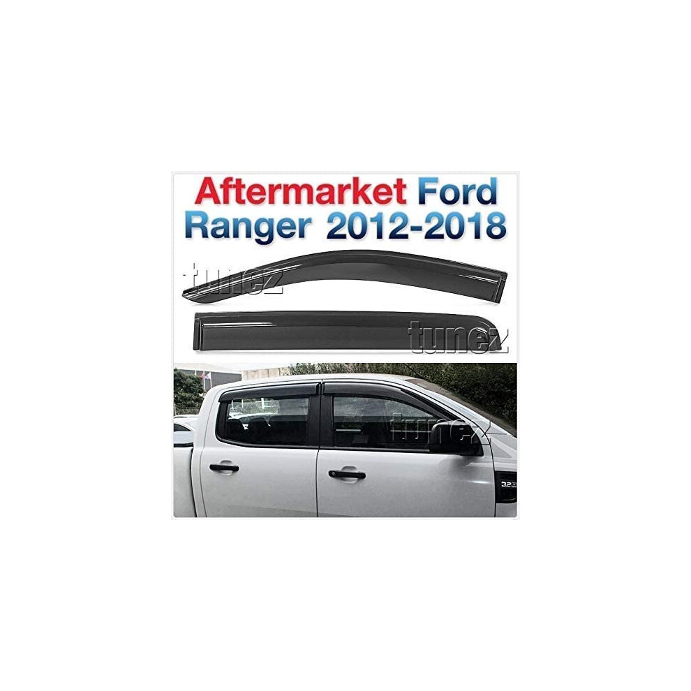 Tunez? Rain Guards Window Door Visor Weathershield Weather Shield Wind Deflectors Compatible With Ford Ranger T6 Px Mk1 Mk2 880201540754
