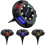 Ranpo (4Pcs, White+Blue) Solar Ground Lights 12 LED Disk Lights for Garden Lawn Pathway Walkway Deck Yard 1