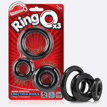 Screaming O RingO's 3-Size Black Cock Rings for Firmer, Longer-Lasting Erections and Intense Orgasms