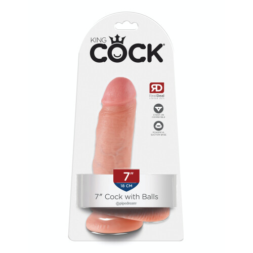 Pipedream King Cock Realistic Dildo 7" | 18 cm With Balls | Suction Cup Strap-On