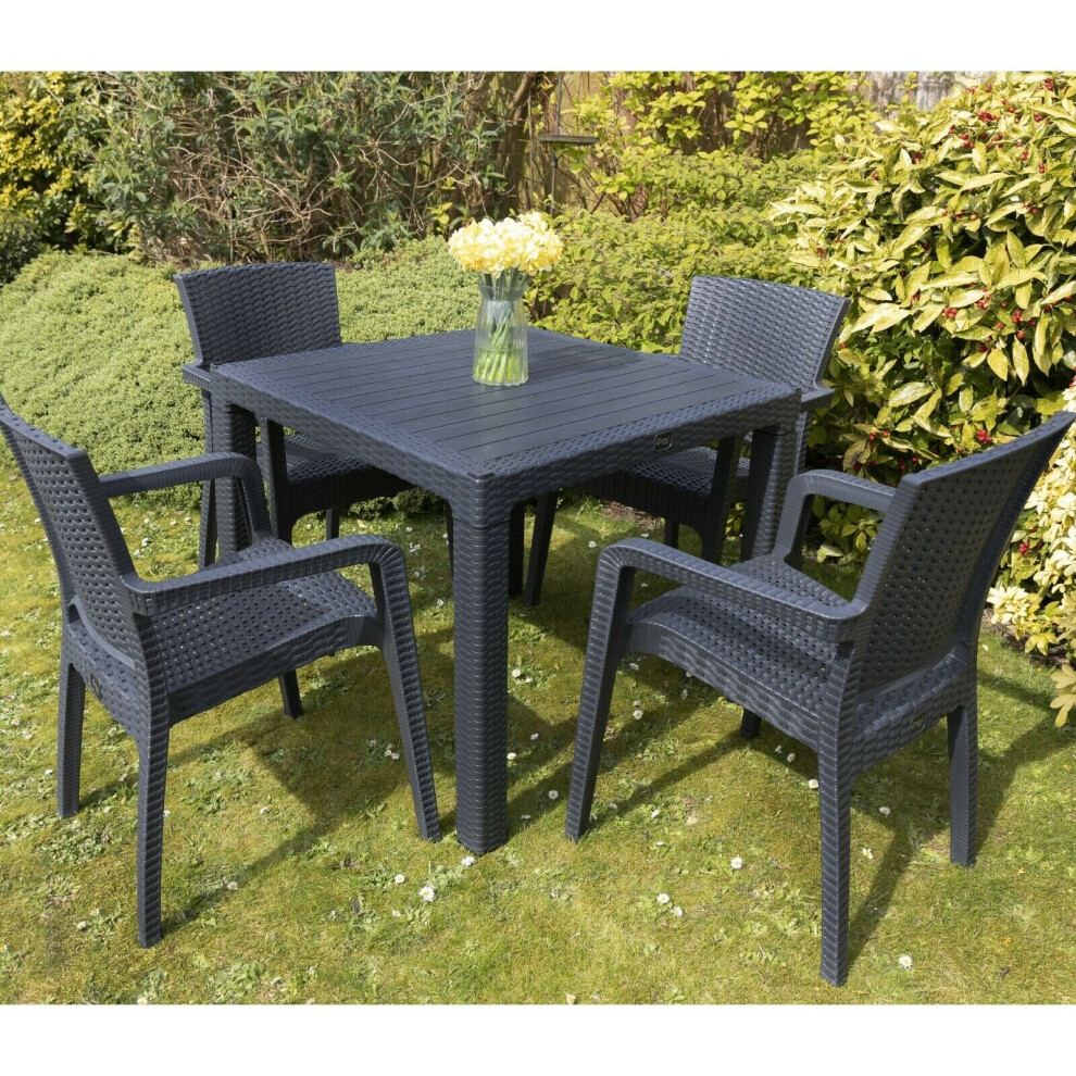 Garden Patio Furniture Set 4 Chairs Table Bistro Set Rattan Style