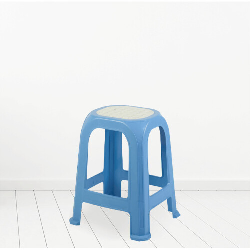 (Blue) Large Tall Plastic Stool Stackable Outdoor Indoor Garden Chair Stool NEW UK 1