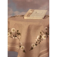 White Floral Stamped Tablecloth Embroidery Kit 32''x32''
