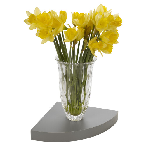 (Grey) Floating Wooden Mounting Corner Shelf Display Unit 1