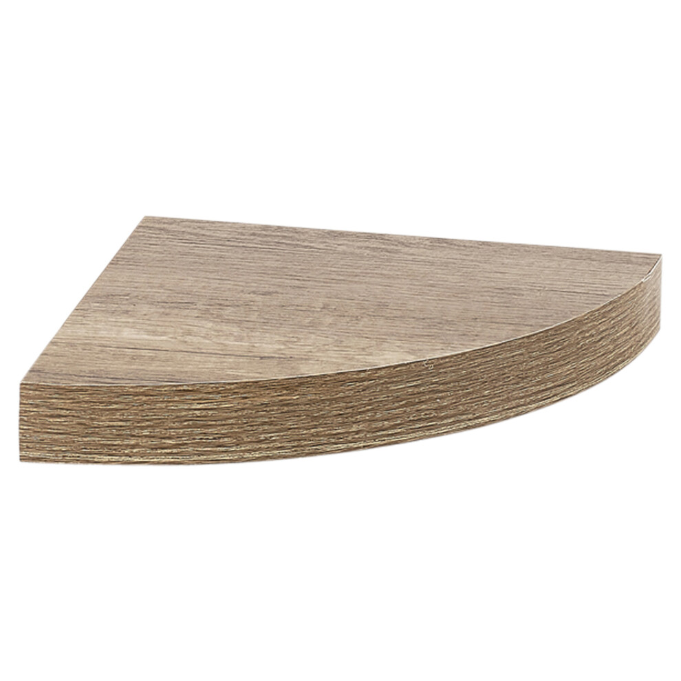 (Anthracite Oak) Floating Wooden Mounting Corner Shelf Display Unit