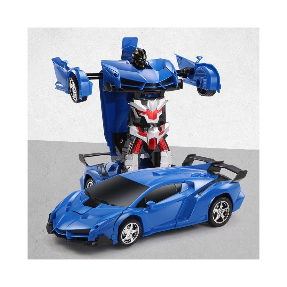 ( Lamborghini ) Transformer Rc Robot Car Remote Control 2 In 1 Toy Blue