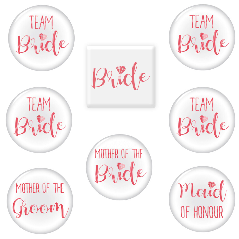 8pk Team Bride Hen Party Badges