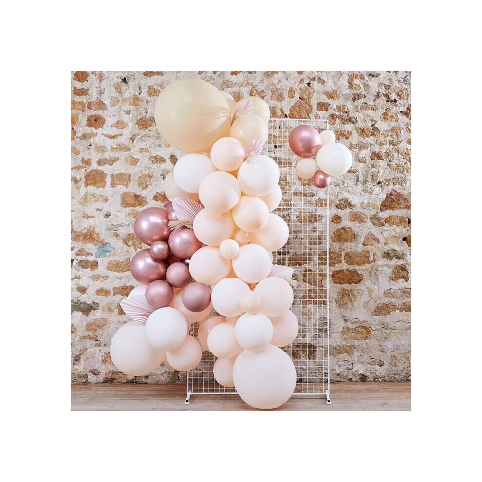 Ginger Ray Pampas, White, Peach & Rose Gold Balloon Arch Kit