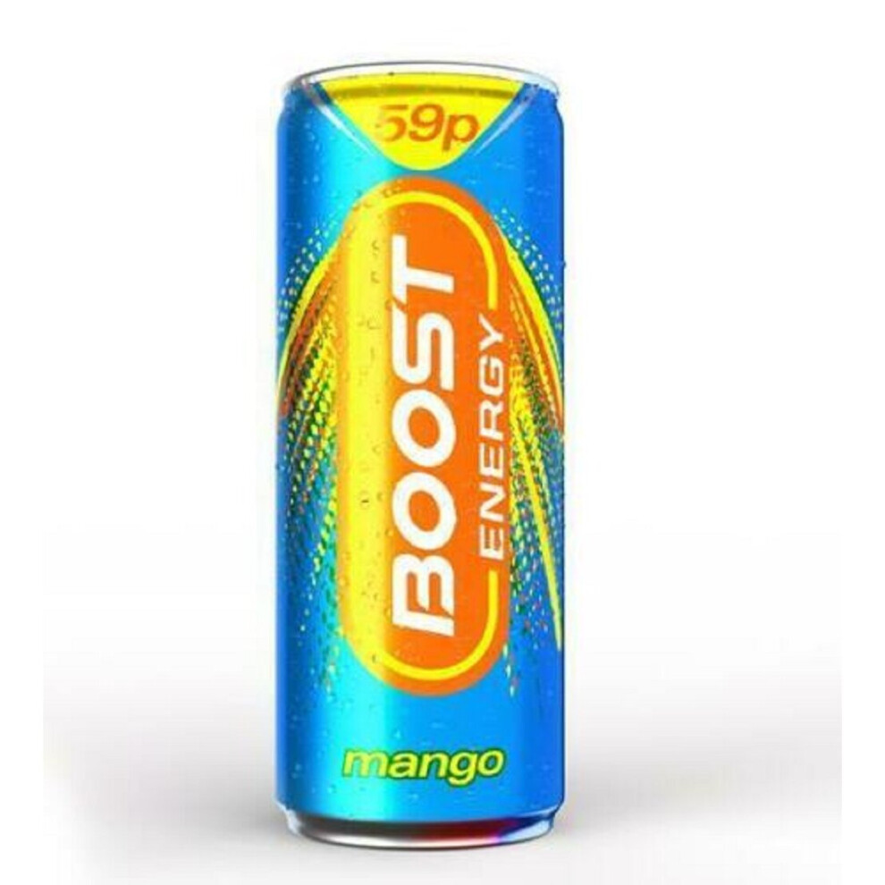 (24x250ml, Mango) Boost Energy Drink 250ml Sugar Free Exotic Citrus 