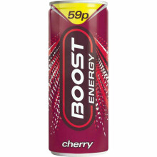 (18x250ml, Cherry) Boost Energy Drink 250ml Sugar Free Exotic Citrus