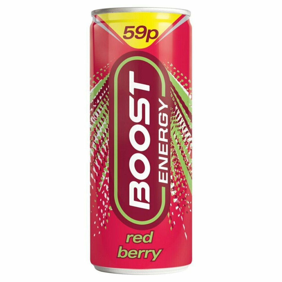 (24x250ml, Red Berry) Boost Energy Drink 250ml Sugar Free Exotic Citrus