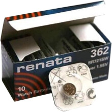 (10 x 362 or SR 721 SW) Renata Single Watch Battery Swiss Made 362 or SR 721 SW or AG 11 1.5 V