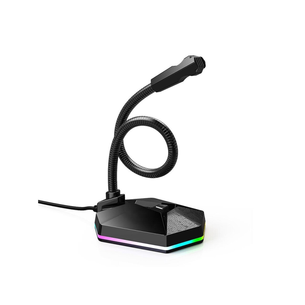 Usb Computer Microphone, Plug & Play Desktop Omnidirectional Condenser Rgb Usb Mic Gooseneck Design For Pc, Laptop, Mac, Recording 759784681300