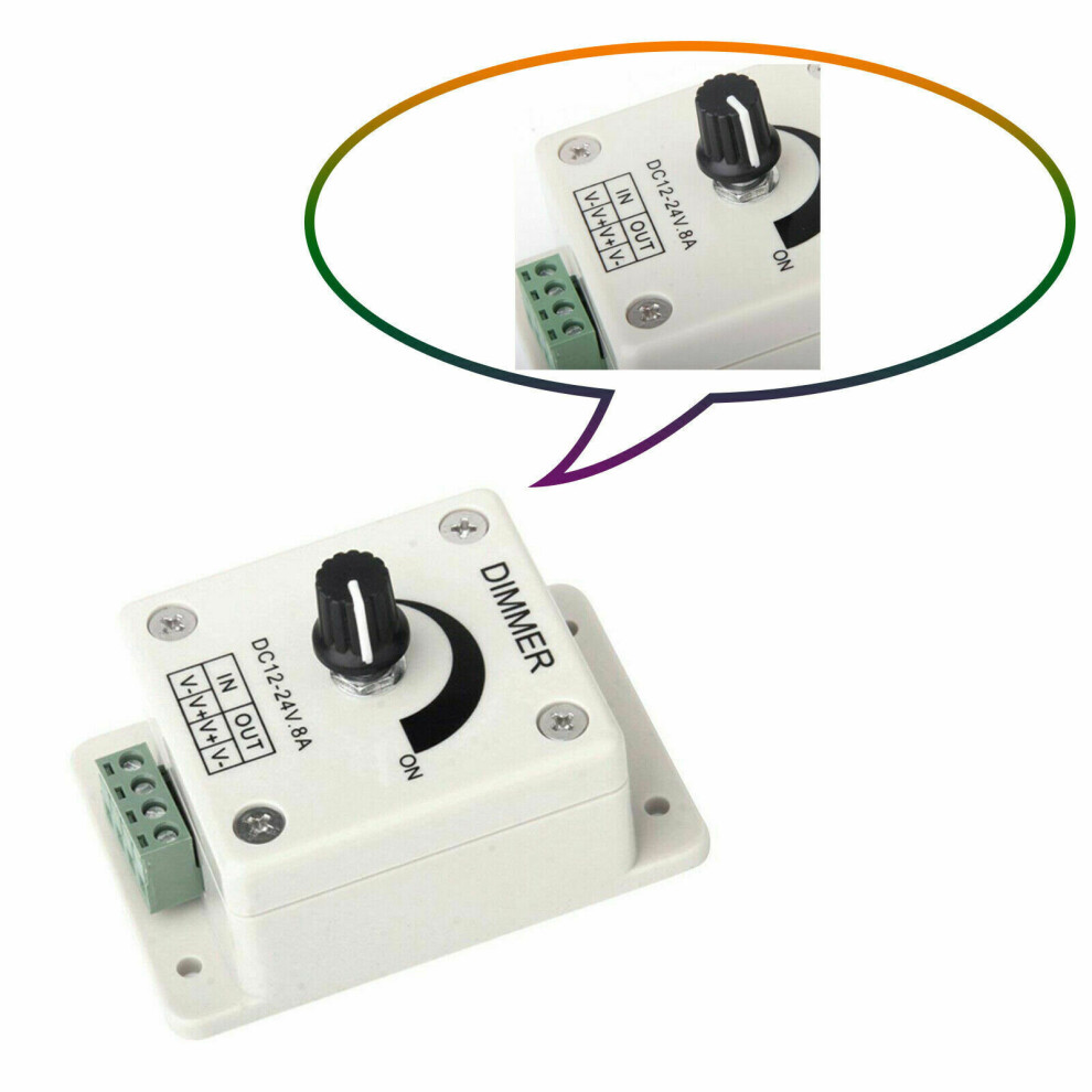 12V 24V 8A Switch Dimmer Brightness Controller Power Save for LED Strip Light