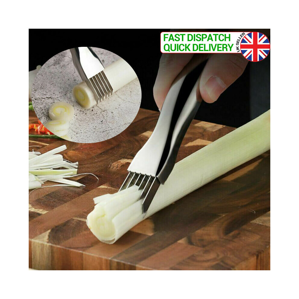 Stainless Steel Scallion Spring Onion Garlic Vegetable Shredder Slicer Cutter UK