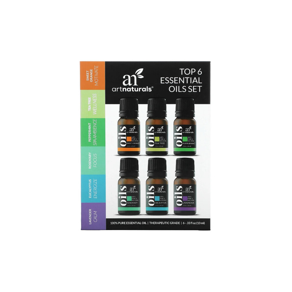 Artnaturals, Top 6 Essential Oils Set, 6 Piece Set, 10ml Each