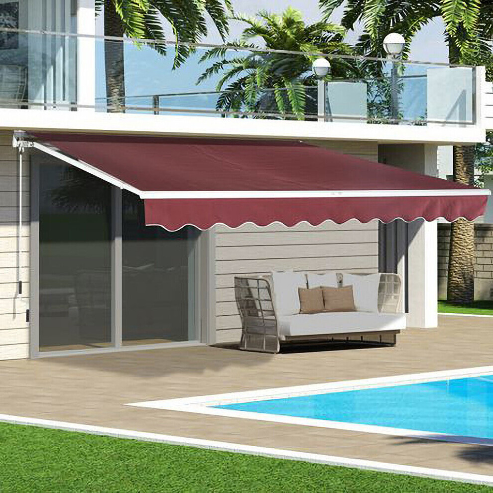 Living And Home Outdoor Retractable Diy Manual Patio Awning Canopy Garden Shade Shelter-200X150cm