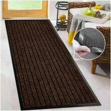 (80 x 150 cm, BROWN) Rubber Backed Door Mat Non Slip Kitchen Rubber Mat Runner Rugs