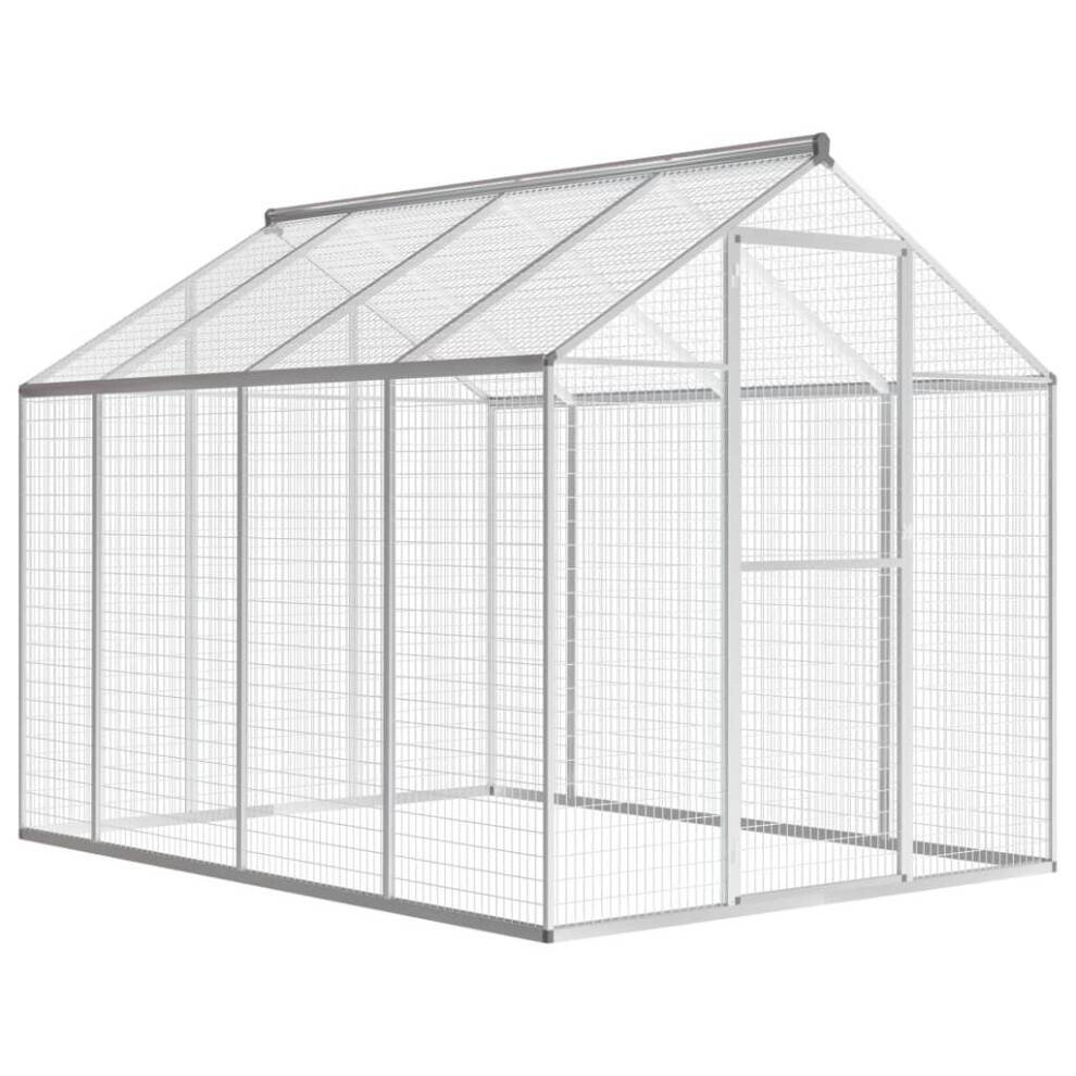 vidaXL Outdoor Large Birds Aviary Cage Hutch House Aluminium Mesh Rectangular