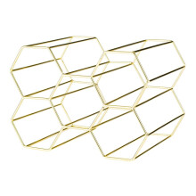 Viners Hexagonal Wine Bottle Rack Liquor Storage Gold