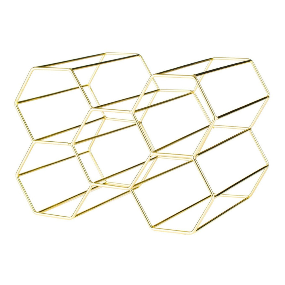 Viners Hexagonal Wine Bottle Rack Liquor Storage Gold