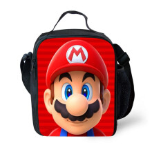 (Red) Super Mario Insulated Lunch Bag Picnic Lunchbox Outdoor