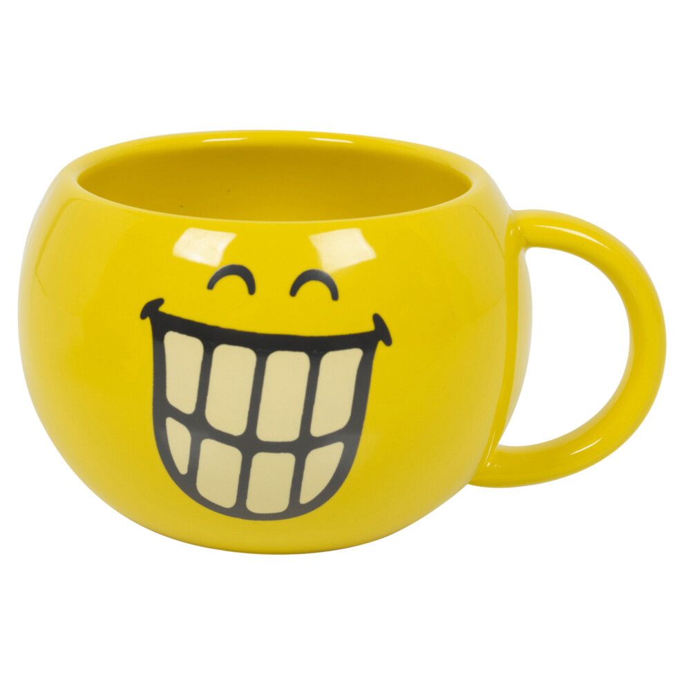 (1, Grinning (Yellow)) Coffee Tea Mugs Tea Cups Smiley Emoji Face 35cl