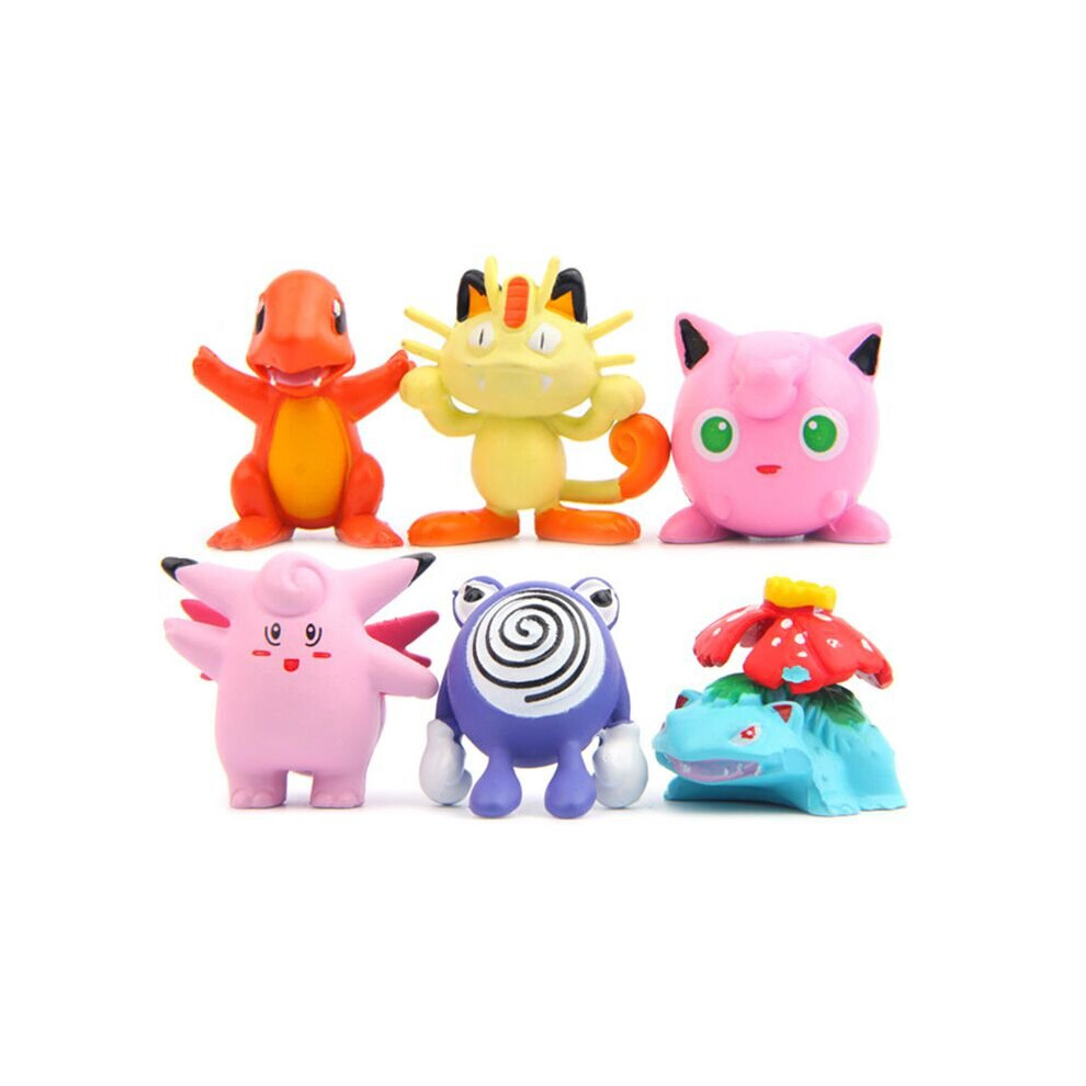 (6pcs) 12pcs Pokemon Figure Pikachu Kids Toy Cake Topper
