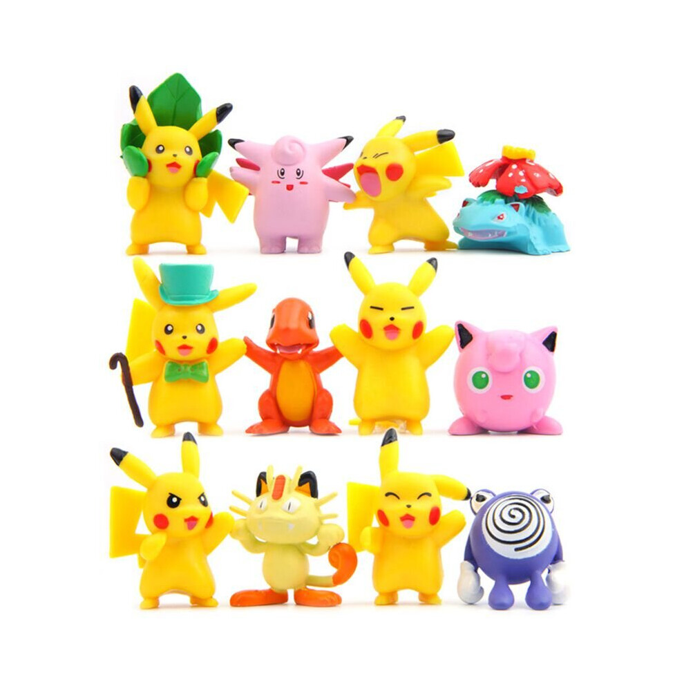 (12pcs) 12pcs Pokemon Figure Pikachu Kids Toy Cake Topper