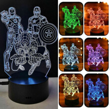 3D Marvel The Avengers LED Night Light Spiderman Ironman Lamp Kids Birthday Gift