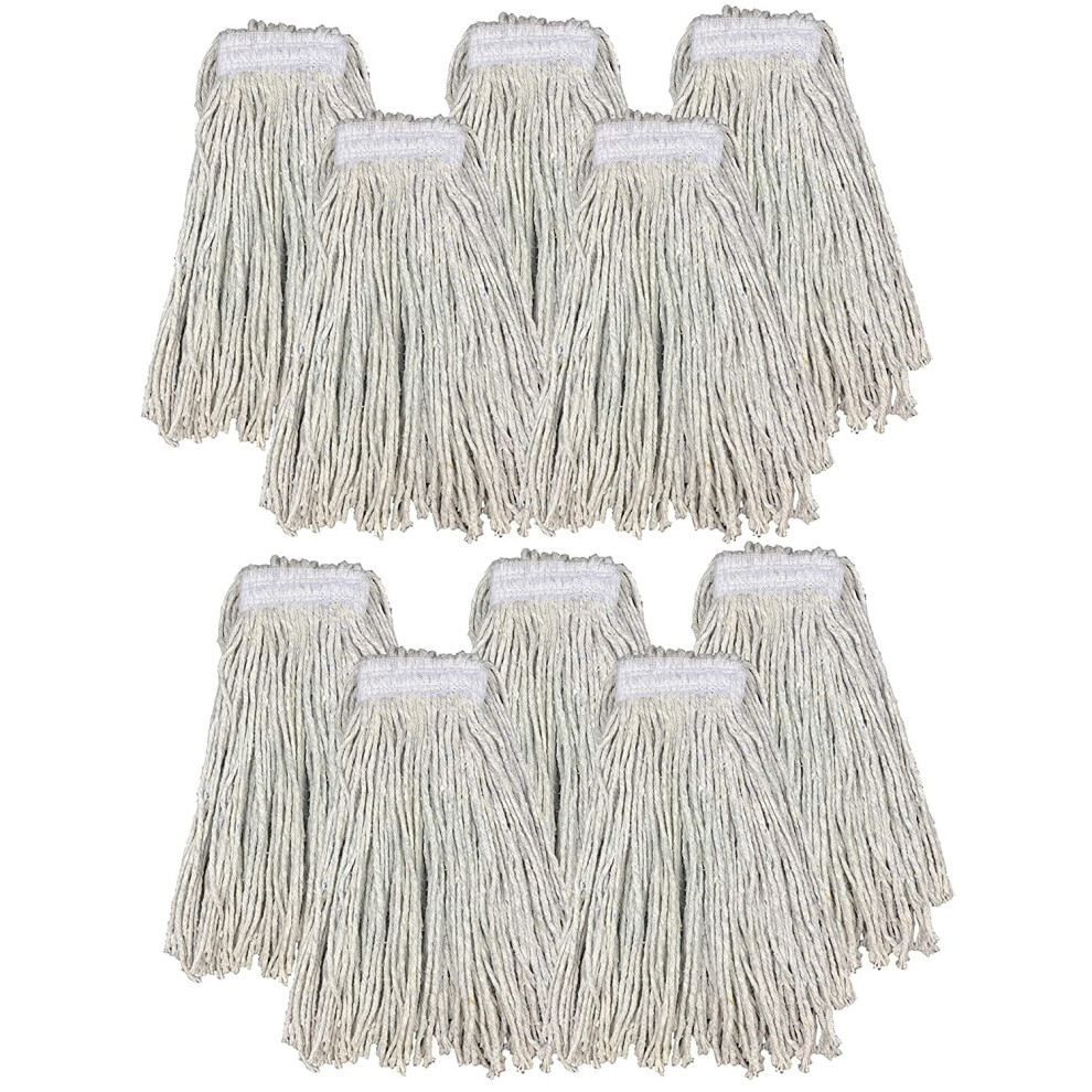 The Dustpan & Brush Store Pack Of 10 Kentucky Mop Heads - Heavy-Duty Replacement For Industrial Cleaning (103521)