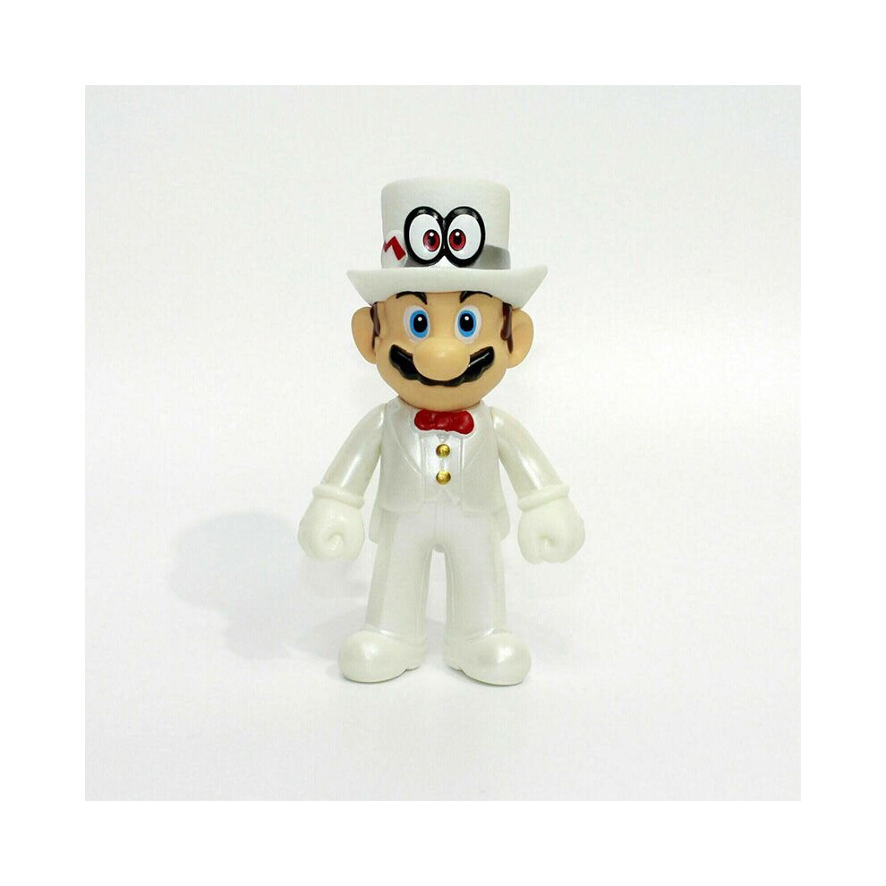 ( Costume Mario 5'') Super Mario Bros Pvc Action Figure Doll Kid Toy White