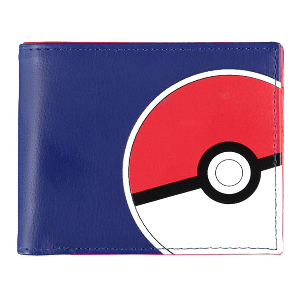 Pika & Pokeball All-Over Print Bi-fold Wallet, Unisex, Blue/Red (MW550634POK)