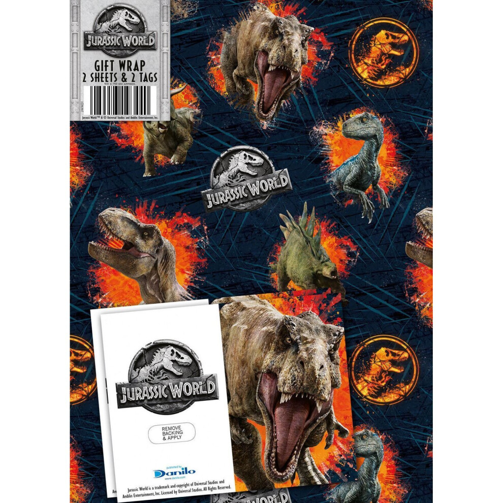Jurassic World gift wrap