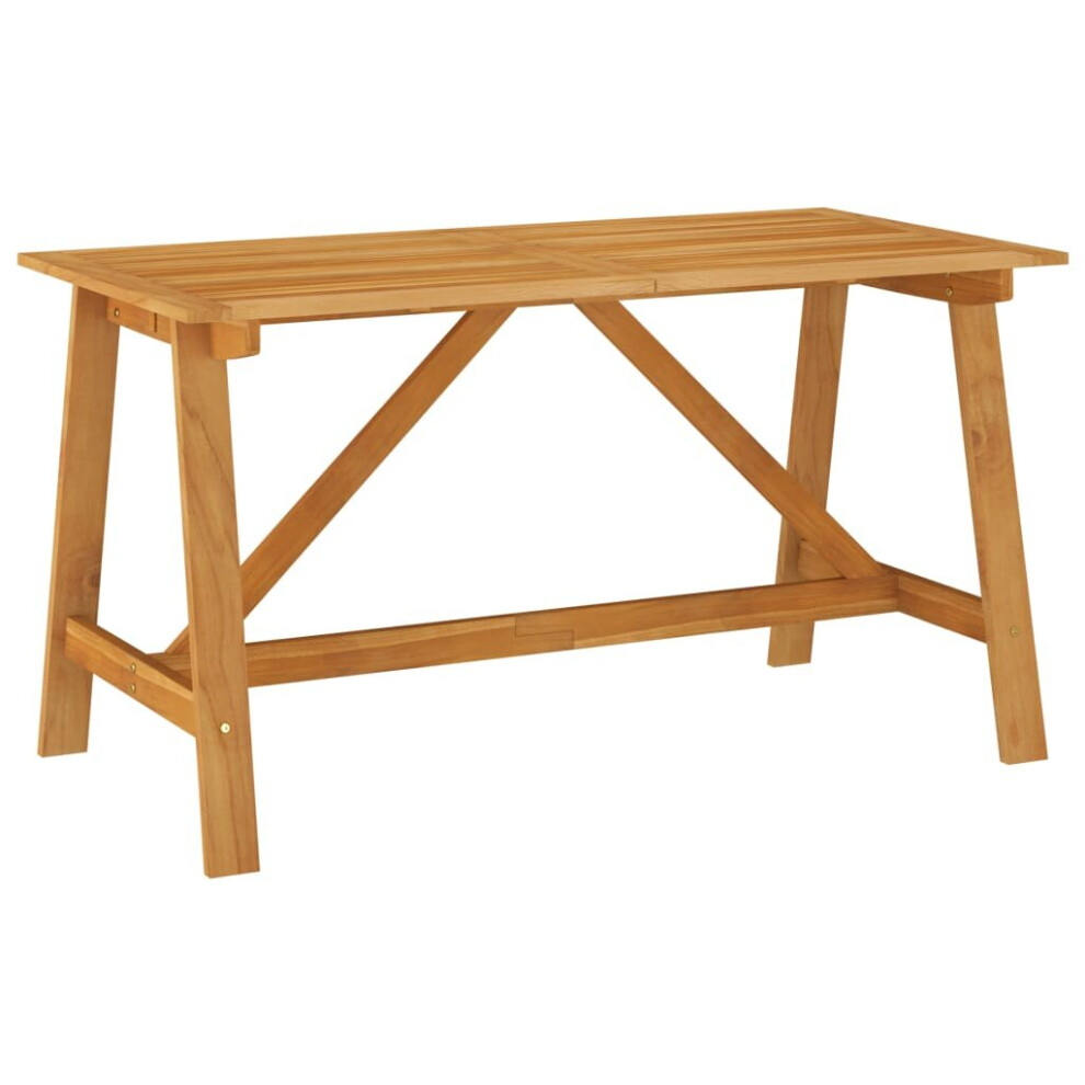 vidaXL Solid Acacia Wood Garden Dining Table 140x70x73.5 cm Wooden Side Table