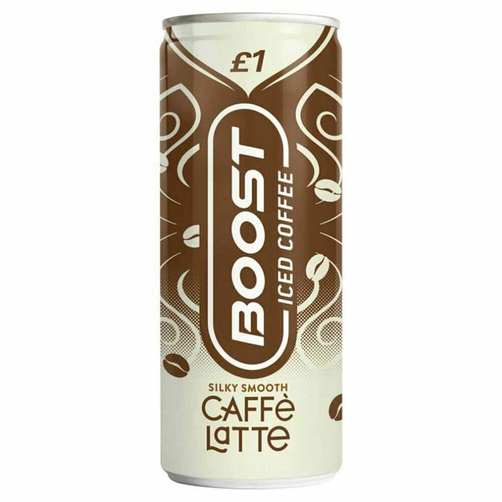 (12x250ml, Caffe Latte) Boost Energy Drink Iced Coffee Latte Espresso