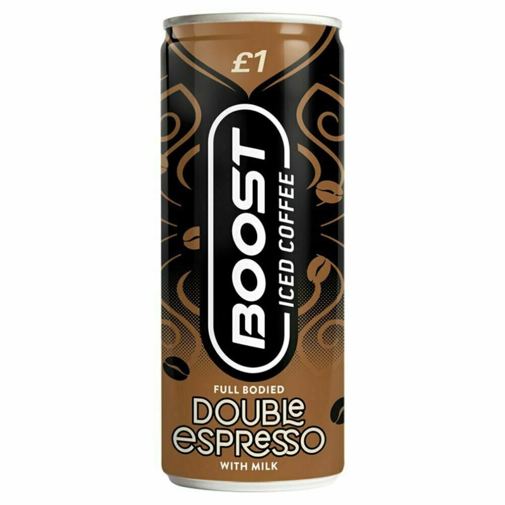 (6x250ml, Double Espresso) Boost Energy Drink Iced Coffee Latte Espresso