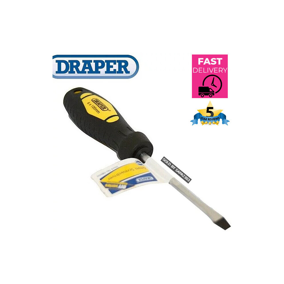 Draper 100mm X 6mm Flat Head Straight Slot Slotted Screwdriver DIY