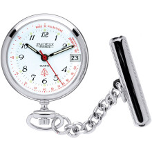 Classic Nurses Fob Pendant Watch Chrome Plated Standard Numerals - Gift Box