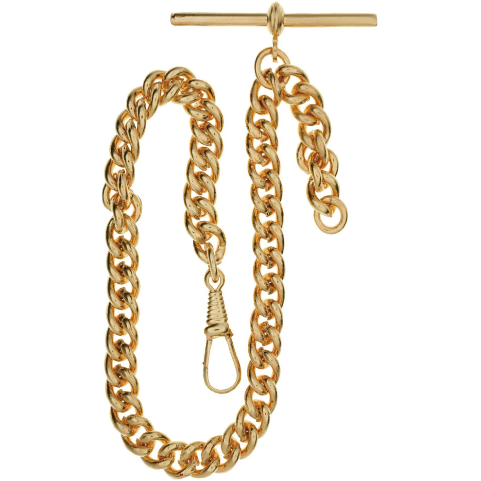 Single Albert Chain for Pocket Watch - Heavyweight Rolled Gold Finish