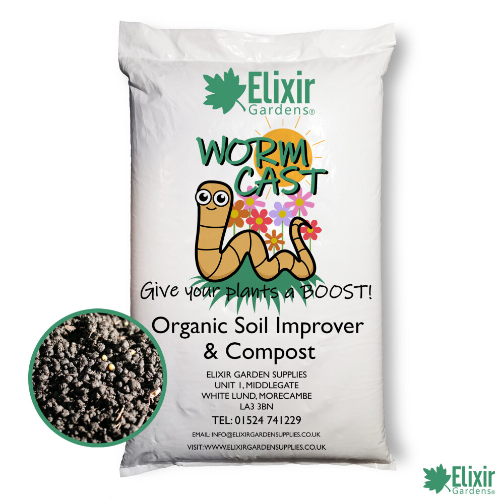 (80 Litres) Elixir Gardens | Worm Manure Castings 100% Organic Vermi Compost/Fertiliser/Potting Soil Improver Bio Humus