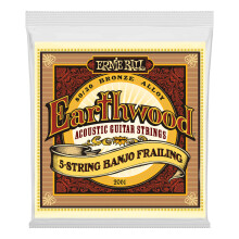 Banjo Strings Ernie Ball 2061 5-String Banjo Earthwood Frailing 80/20 Bronze 10-24 Loop End