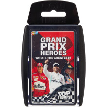 Grand Prix Heroes Top Trumps Card Game WM01587-EN1-6 - Educational Racing Cards for All Ages, Duel to Be the Top Trumps
