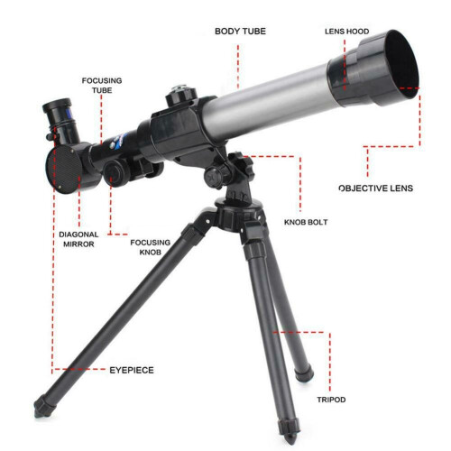 Child Beginner Refractor Telescope 20/30/40X Astronomical Lens Adjustable Tripod 2