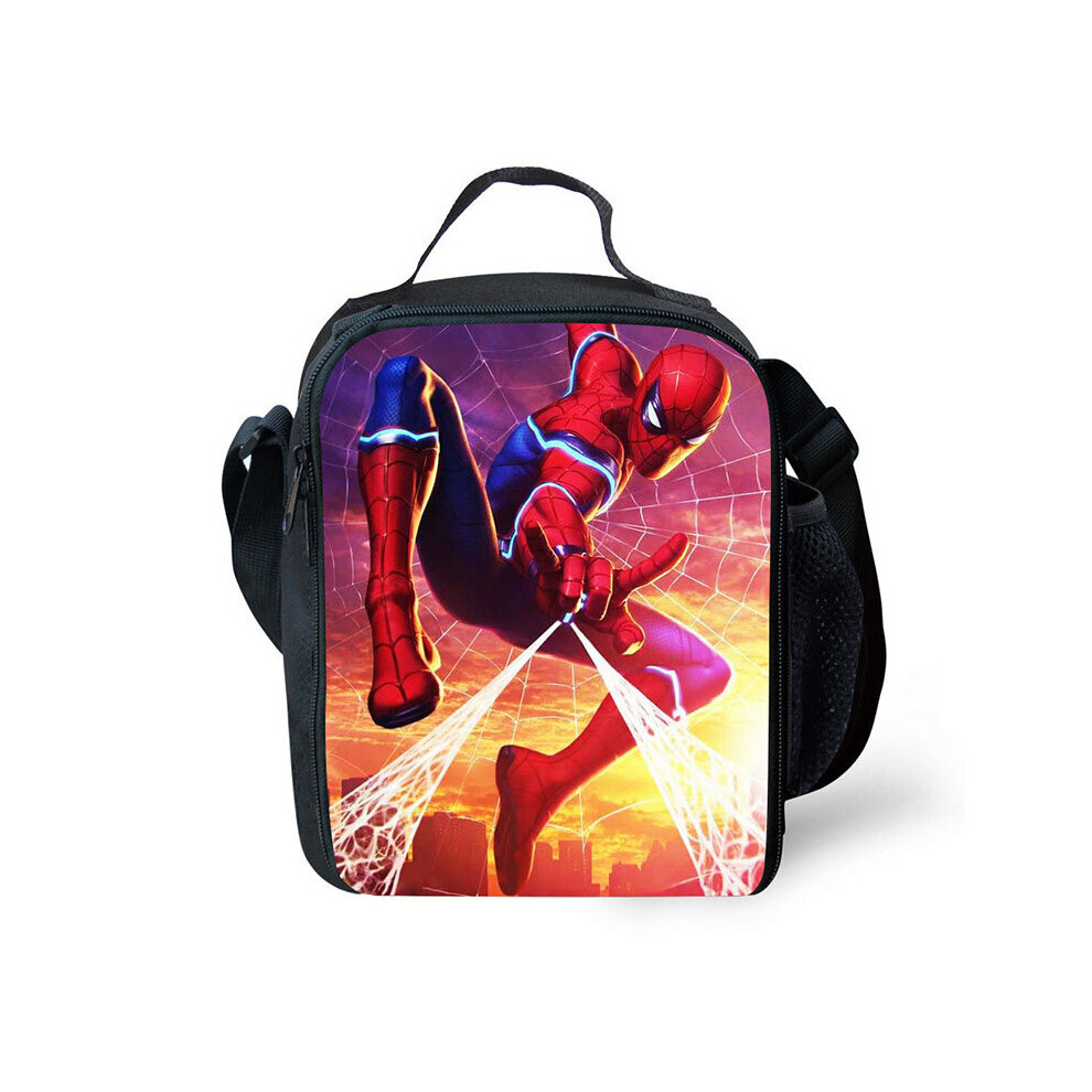 (E) Spiderman Insulated Lunch Bag Kids Thermal Food Bag