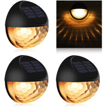 (Warm White) 4x Super Bright LED Solar Powered Wall Light